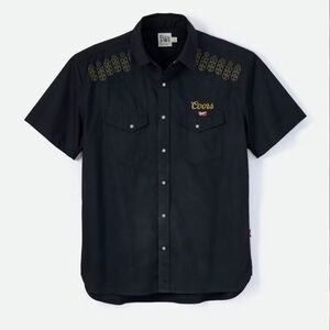 Coors Banquet Huckberry Pearl Snap Shirt Mens XL Western Embroidered Pattern